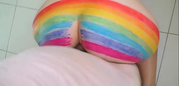  Son fucked mom in a tight ass and finished her anal